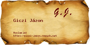 Giczi Jázon névjegykártya